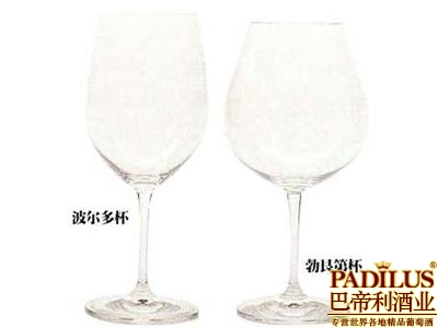 波尔多红酒杯和勃艮第红酒杯